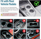 Car Tray Table & Car Desk for Laptop with 2 Risers and Anti-Slip Pad, 360° Rotating Cup Holder for Working and Eating Compatible with Tesla Model 3/Y/S, Ford F150/Explorer/Maverick & Most Vehicles/EV