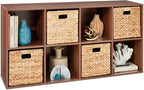 Best Choice Products 8-Cube Storage Organizer, 13.5in Shelf Opening, Bookcase, Display Shelf, Customizable w/ 2 Removable Bac