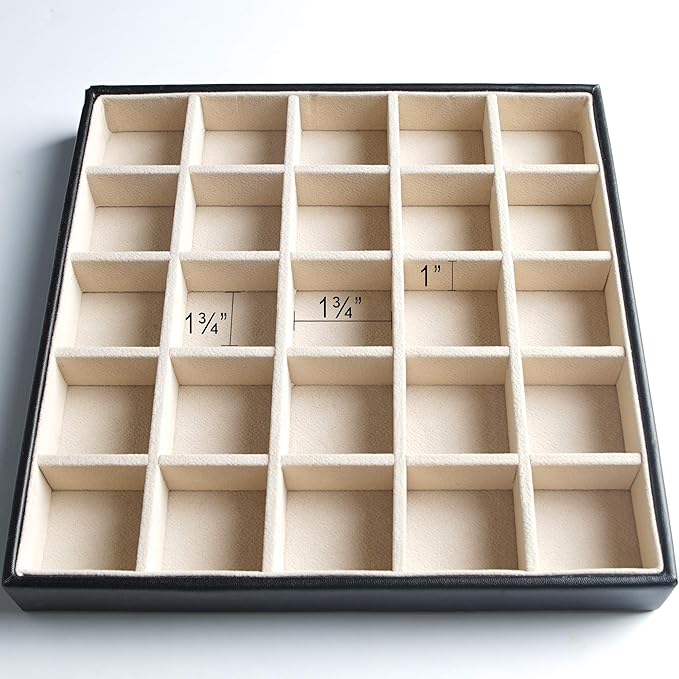 Frebeauty Earring Holder Organizer, 50 Slots Earring Organizer,2 Layer Jewelry Box for Earrings and Necklace,PU Jewelry Organ