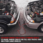 FIERYRED 1 Gauge 25 FT Quick Connect Jumper Cables, 1000A Heavy Duty Booster Cables with Travel Bag，Battery Jumper Cable for Truck, Diesel Trucks, SUV and Car