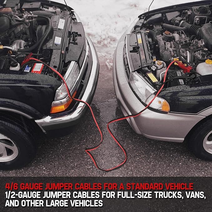 FIERYRED 1 Gauge 25 FT Quick Connect Jumper Cables, 1000A Heavy Duty Booster Cables with Travel Bag，Battery Jumper Cable for Truck, Diesel Trucks, SUV and Car
