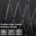 CAR PASS Luxury Napa Leather Front Car Seat Covers, Sideless Car Seat Protectors with Storage Pocket, Non-Slip Automotive Sea