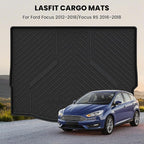 LASFIT Cargo Mat for Ford Focus 2012-2018 Hatchback Gasoline(No Subwoofer) Focus RS 2016 2017 2018 All Weather Custom Fit TPE Trunk Liner