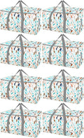 BALEINE 8-Pack Oversized Moving Bags with Reinforced Handles, Heavy-Duty Storage Tote for Clothes, Moving Supplies (Mosaic, 8