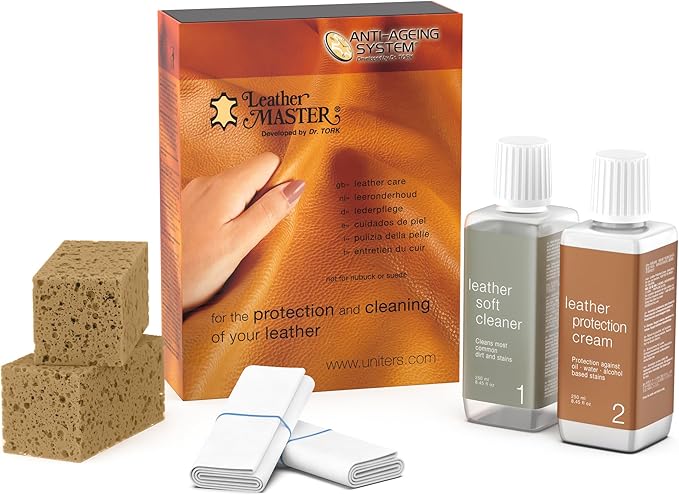 Leather Master Leather Care Kit | Leather Cleaner and Conditioner Kit | Cleans & Restores Car Seats, Furniture, Purses, Jacke