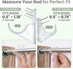 No Adhesive Heavy Duty Curtain Rod Holders with Wide Hook, 5X Stronger Than Adhesive Curtain Rod Hooks,Tension Curtain Rod Br
