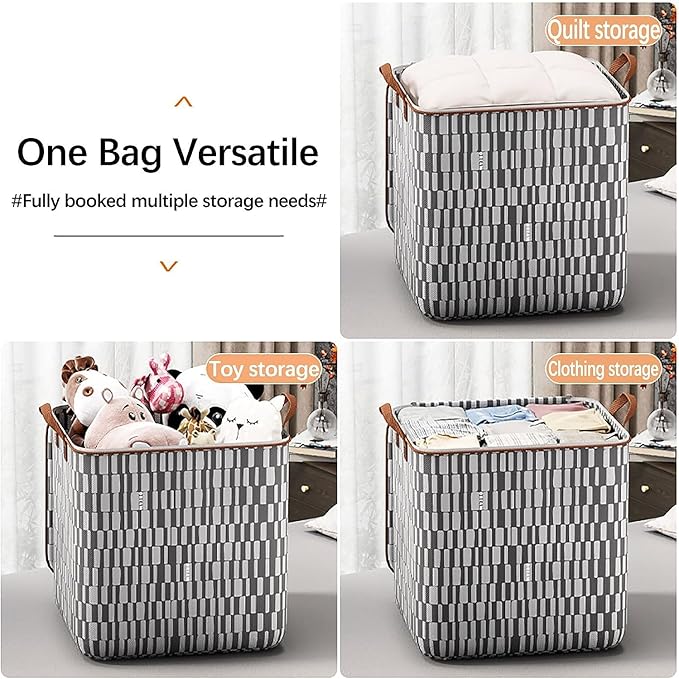 Clothes Storage Bag, Non-Woven Clothes Quilt Foldable Storage Bag, Multipurpose Large Capacity Lightweight Portable Wardrobe 