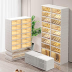 CIMLORD 9-Tier Foldable Shoe Rack Organizer for Closet,36Pairs Collapsible Plastic Shoe Shelf,Large Shoes Cabinet with Door,C