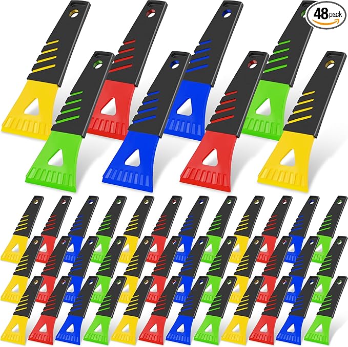 Frienda 48 Pcs Ice Scraper for Car Windshield Plastic Snow Frost Ice Removal Tools for Cars Trucks Window