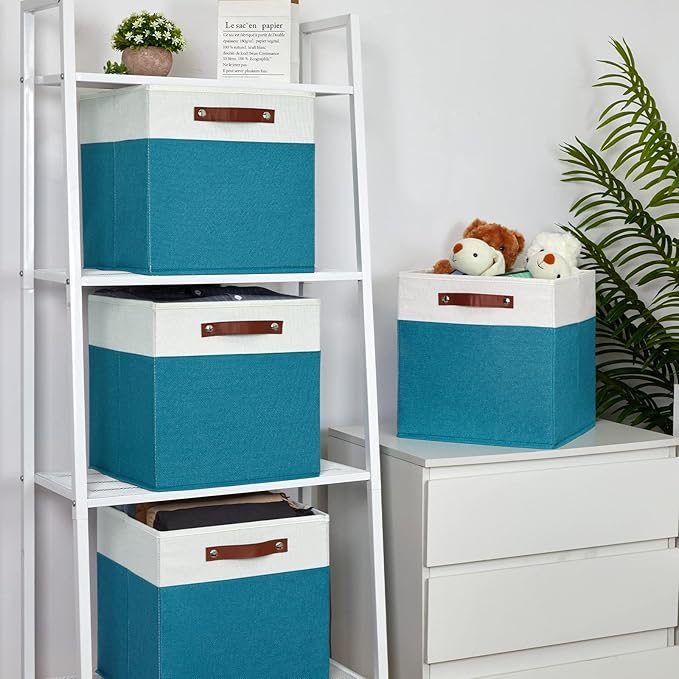Temary Cube Storage Bins Storage Cube Bins for Home, 4 Pack Fabric Storage Bins for Organization, Storage Cubes 13x13 Cube Ba