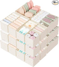 Criusia Drawer Organizer 18-Piece Set, Dresser Organizer for Baby Clothes, Foldable Closet Storage & Drawer Dividers for Unde