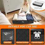 SpaceWhisper 90L Under Bed Storage Containers, 6-Pack Storage Bins with Clear Top, Foldable Closet Organizers and Storage wit