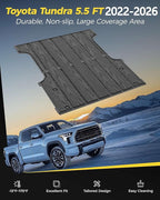 3W Truck Bed Mat for Toyota Tundra 2022-2026, Heavy Duty Tundra Accessories TPE Truck Bed Liner, All Weather Pickup Truck Bed Protection(Only Fit 5.5FT/5.5' Short Bed)