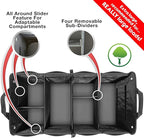 TRUNKCRATEPRO XL Heavy-Duty Trunk Organizer – Reinforced SUV & Truck Cargo Storage with 6 Adjustable Compartments, Non-Slip Base & Securing Straps (Foldable Design, Black)