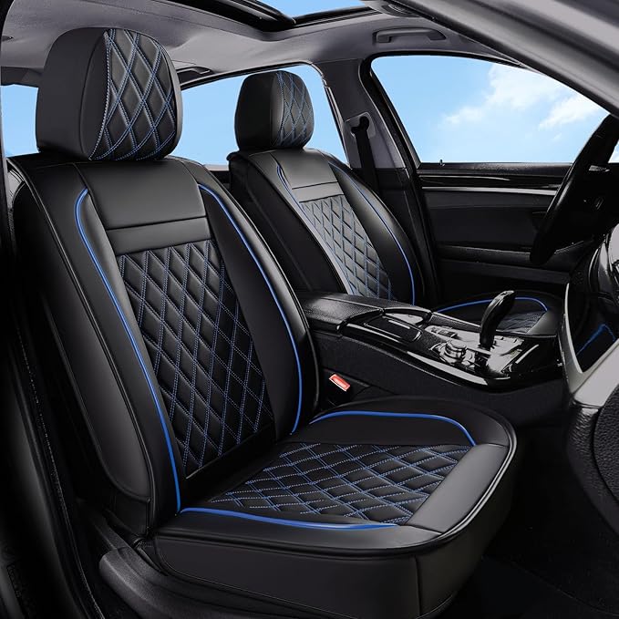 Huidasource Front Car Seat Covers, Leather Car Seat Cushion, Automotive Car Seat Cover Protector Universal Fit Front Seat, Ai