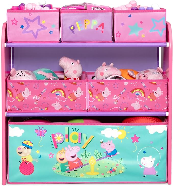 Delta Children - Peppa Pig Design & Store 6 Bin Toy Storage Organizer - Greenguard Gold Certified, Pink
