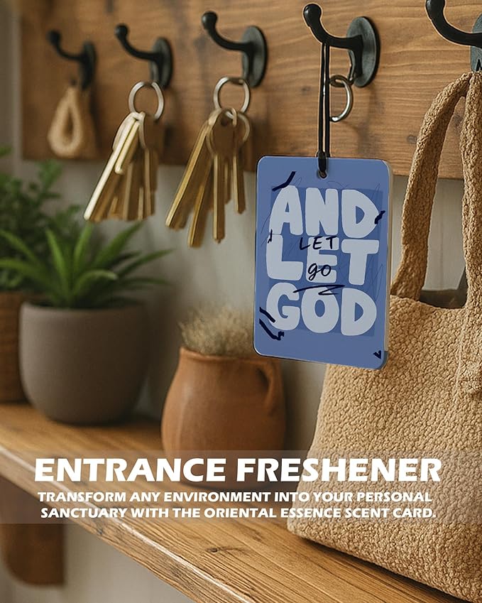 Retro Blue Christian Car Air Freshener 4 Pcs, Neutral Bible Verses Hanging Air Freshener for Cars Bathroom Dorm Books Decor, 