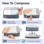 Veken 11 Set Compression Packing Cubes for Travel Essentials,Compressible Expandable Large Luggage Suitcase Organizer Bags fo