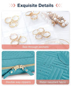 BAGSMART Jewelry Travel Organizer Case for Home Jewelry Organizer Storage Ring Binder Clear Bags Zipper Rolls Pouch for Neckl