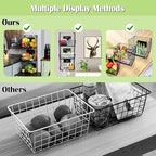 X-cosrack Metal Wire Basket Wall Mount, 3 Tier Wall Storage Basket Organizer with Hanging Hooks Chalkboards, Rustic Kitchen F