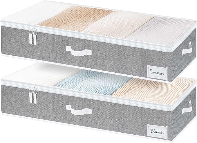 StorageWorks Underbed Storage Bins with Shoe Organizer for Closet
