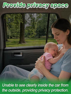 Car Window Shades for SUV - 4 Pack Stretchy Sun Shade Mesh Side Car Window Screen Covers for Camping Family Baby Pet Anti-Mosquito Privacy Protection When Parking