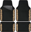 CAR PASS Waterproof Universal Fit Car Floor Mats, Leopard Print Car Mats Fit for SUV,Vans,sedans, Trucks,Set of 4pcs Car Carp