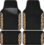 CAR PASS Waterproof Universal Fit Car Floor Mats, Leopard Print Car Mats Fit for SUV,Vans,sedans, Trucks,Set of 4pcs Car Carp
