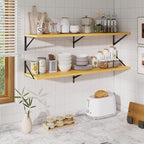 48inch Floating Shelves for Wall,10" Deep Floating Shelves with Metal Brackets,Wall Mounted Hanging Floating Shelf,Wide Displ