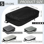 5 Pack Compression Packing Cubes for Travel Space Saving Cubes Luggage Organizer for Suitcase(Mixed Gray,Mixed)
