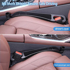 Supin Car Seat Gap Filler Set of 2, Multifunctional Seat Side Gap Filler with Organizer & Hook Function& 2 Storage for Stabilizing Phone,Keys Wallet, Fill The Gap Between Seat & Console (Black)