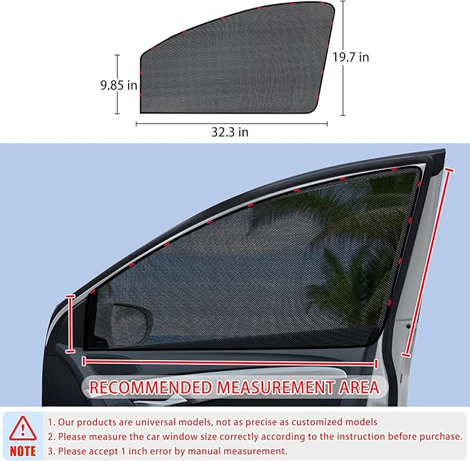 ZATOOTO Car Sun Shades for Driver Side Window, Front Window Sun Shade for Car Mesh Shade Protection from Heat and UV for Sleeping Camping