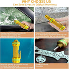 2-in-1 Window Breaker Seatbelt Cutter, Car Window Breaker Tool, Metal Glass Breaker - Extended Tungsten Steel Hammer Tip, Can