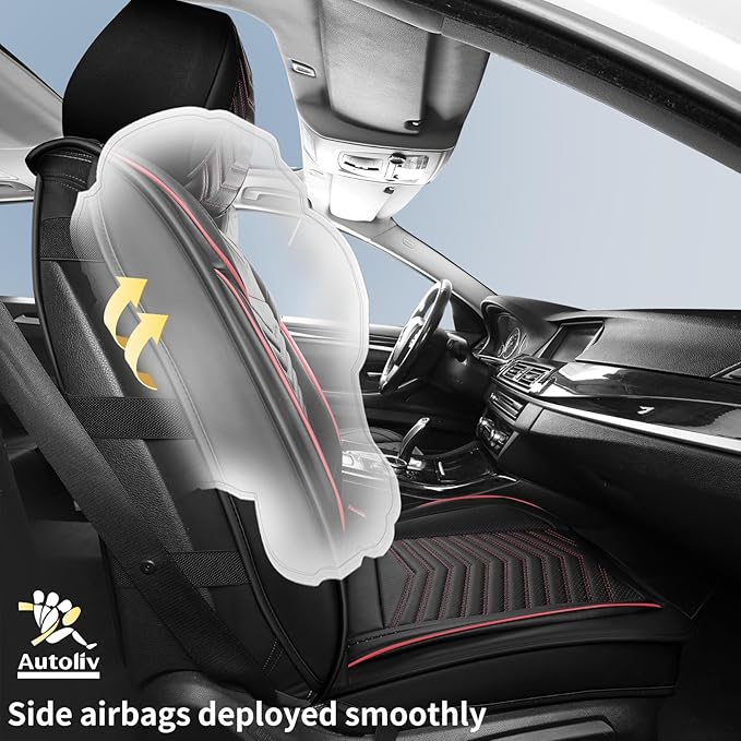 Nappa Leather Car Seat Covers Front Seats, Car seat Protector, Waterproof Car Seat Cushion, Universal Automotive Seat Covers 