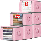 Fab totes 24 Gallons Clothes Storage, Foldable Thick Fabric Blanket Storage Bags, Containers for Organizing Bedroom, Closet, 