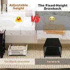 2Pack Under Bed Storage with Wheels,5.2"-6.5" Adjustable Height Underbed Storage,Low Profile Under Bed shoe Storage,Rolling U