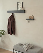 Kazai.® Coat Rack Wall Mount with Shelf 'Tone' | Modern Design Coat Hanger with Hidden Hooks and Storage | Hat Rack with Shel