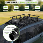 Roof Rack Basket 51"x36" Universal Heavy Duty Rooftop Cargo Carrier 300 lbs Capacity Steel Vehicle Cargo Rack Basket Luggage Holder for SUV Truck Car Travel & Camping Storage