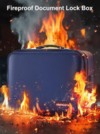 SMARTAKE Fireproof Document Box with Lock, Hard Case Waterproof Safe Box File Organizer, for Important Documents Papers Passp