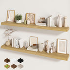 Fun Memories 60 Inch Fireplace Mantel - Long Floating Shelf, Wall Mounted Farmhouse Display with Invisible Heavy Duty Metal B
