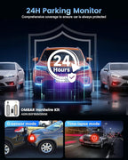 OMBAR Dash Cam Front and Rear, 4K/2.5K Ultra HD Dash Camera for Cars, Included 64GB Card, Built-in 5G Wi-Fi & GPS, 3.16” IPS 