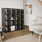 Mavivegue Bookshelf,16 Cube Storage Organizer,Book Shelf Organizer,Tall Bookcase,Black Cube Shelf Cubbies Closet Storage Shel