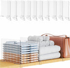 Yieach Adjustable Height Clear Shelf Dividers,10 Pack Acrylic Closet Shelf Dividers for Organization,11.1 Inch Tall Vertical 