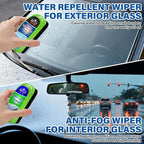 Car Water Repellent & Anti-Fog for Windshield – Quick & Easy Defogging Interior/Exterior Glass Cleaning Bundle, Long-Lasting 