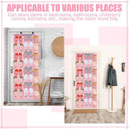 Windyun 40 Over the Door Shoe Organizer Large Breathable Mesh Pockets Pink Hanging Shoe Rack for Closet Behind Door Hanger St