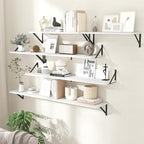 8" Deep Floating Shelves for Wall,16 inch Wood Wall Shelves Set of 2,Wide Floating Bookshelf with Sturdy Metal Brackets,Hangi
