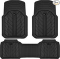 CAR PASS Heavy Rubber Car Floor Mats, Deep Waterproof Car Mats All Weather, Universal Trim-to Fit Automotive Floor Mats for Car SUV Truck Van, Durable Floor Liners Solid Black