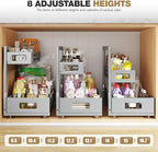 2 Pack 19IN-Depth Under Sink Organizer,Pull Out Cabinet Organizer With Smooth Cylindrical Rail,Metal Slide Out Drawer for Kit