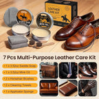 7 Pcs Leather Cleaner Boots Shoes Care Kit-3.52oz Saddle Soap for Leather Items Cleaning, 3.52oz Mink Oil for Shoes Polishing