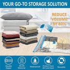 Cozy Essential Vacuum Storage Bags, 80% Compression Vacuum Seal Space Saver Plastic Packaging Bags for Clothes, Blankets, Pil